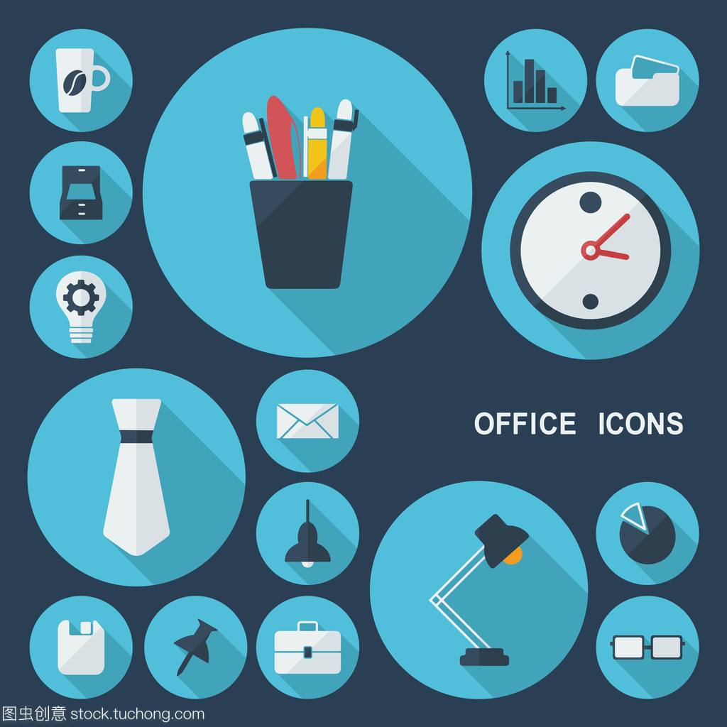 陰影辦公室圖標 現(xiàn)代辦公設備的視覺美學與實用性